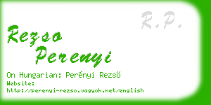 rezso perenyi business card